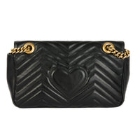 GUCCI - Marmont GG black leather shoulder bag - Handbag