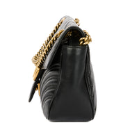 GUCCI - Marmont GG black leather shoulder bag - Handbag