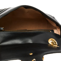 GUCCI - Marmont GG black leather shoulder bag - Handbag