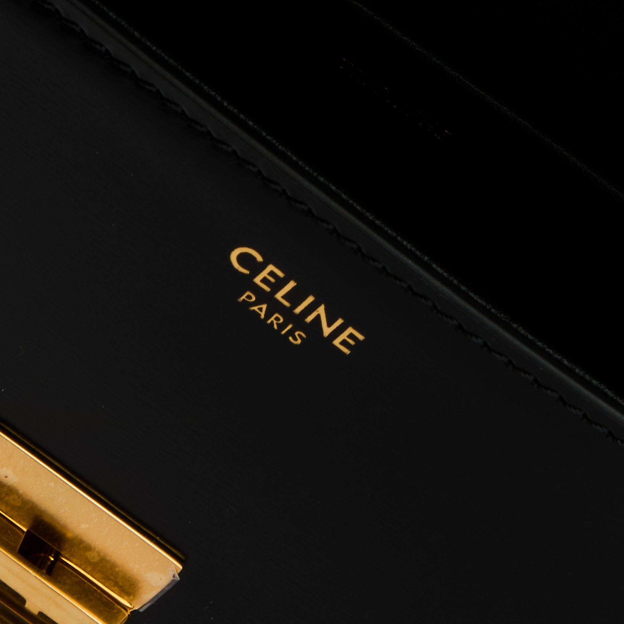 CELINE - Black leather Claude Triomphe handbag - Handbag