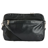 FENDI - Black Leather Messenger Shoulder Bag - Hand bag