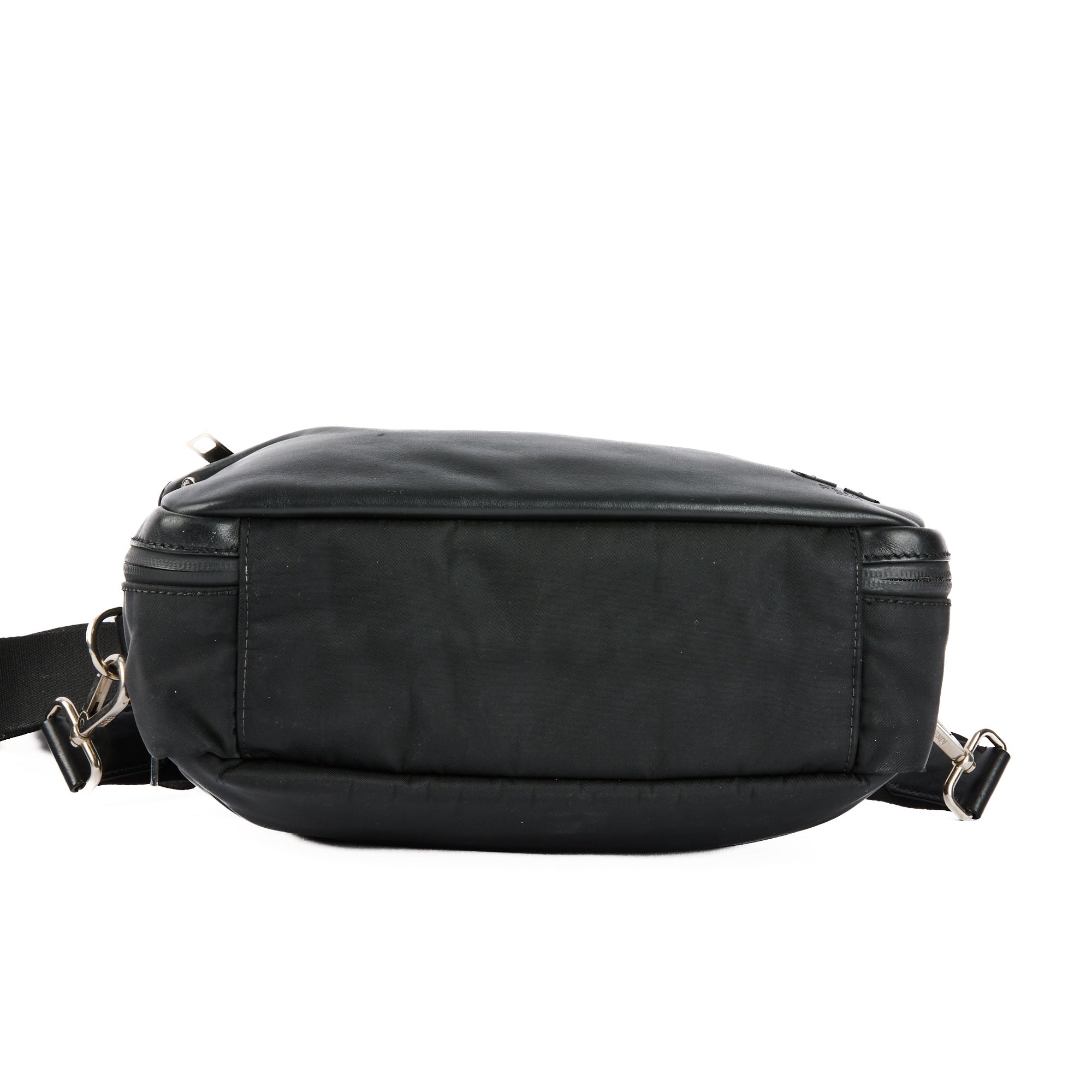 FENDI - Black Leather Messenger Shoulder Bag - Hand bag