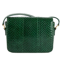 CELINE - Teen Triomphe shoulder bag in green python leather - Handbag