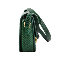 CELINE - Teen Triomphe shoulder bag in green python leather - Handbag