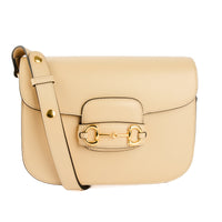 GUCCI - Horsebit 1955 Medium beige leather shoulder bag - Hand bag
