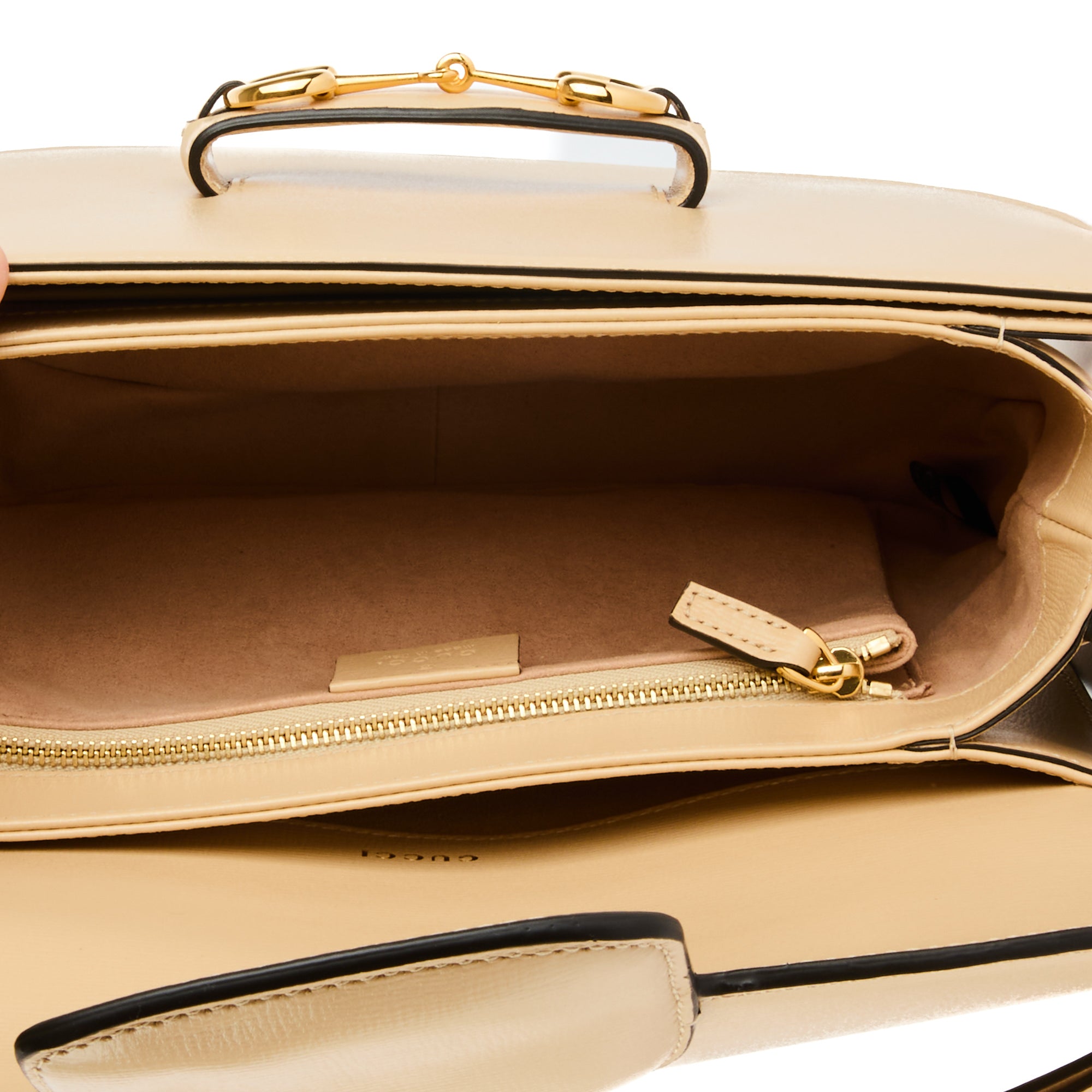 GUCCI - Horsebit 1955 Medium beige leather shoulder bag - Hand bag