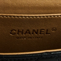 CHANEL - Mini Square pearl black leather shoulder bag - handbag