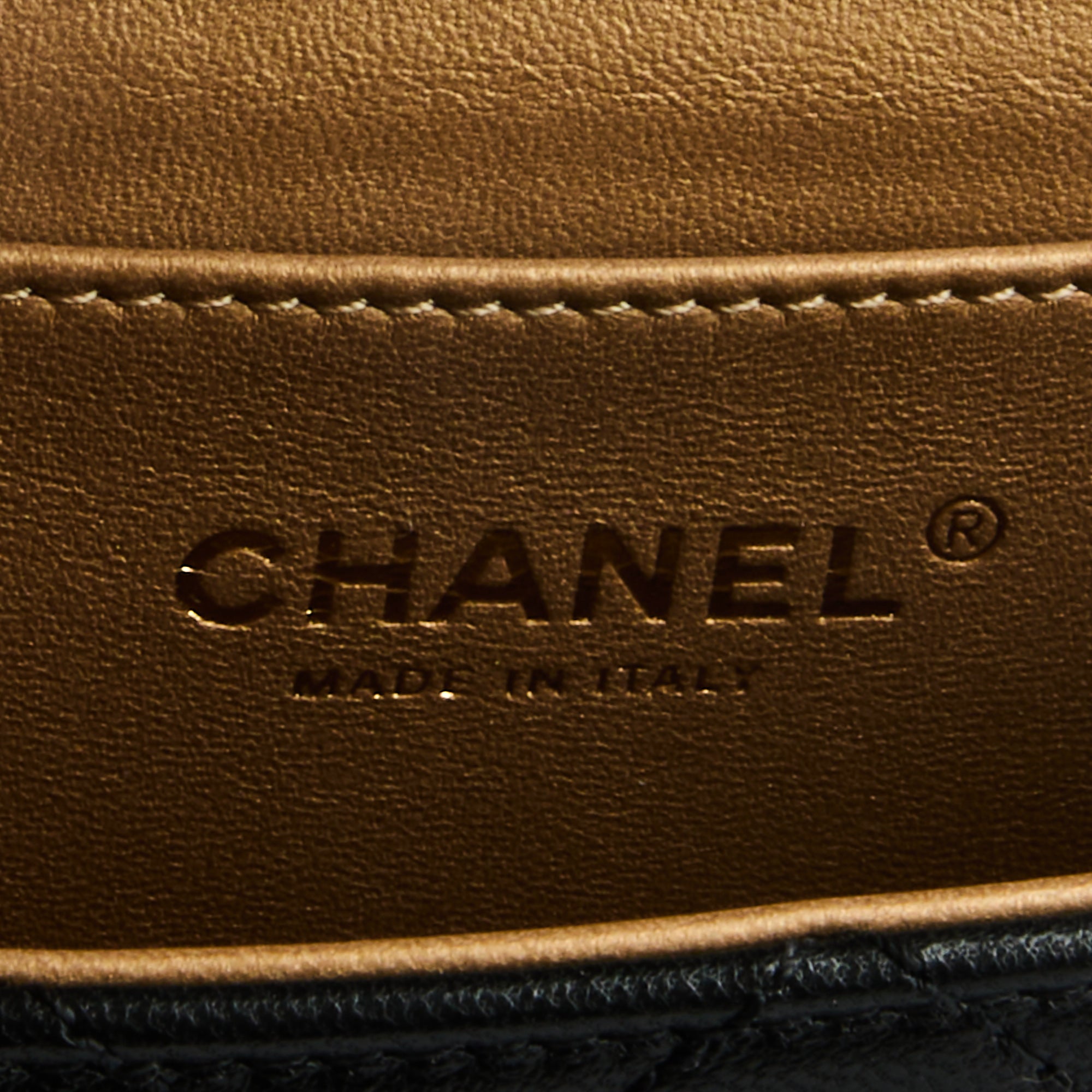 CHANEL - Mini Square pearl black leather shoulder bag - handbag