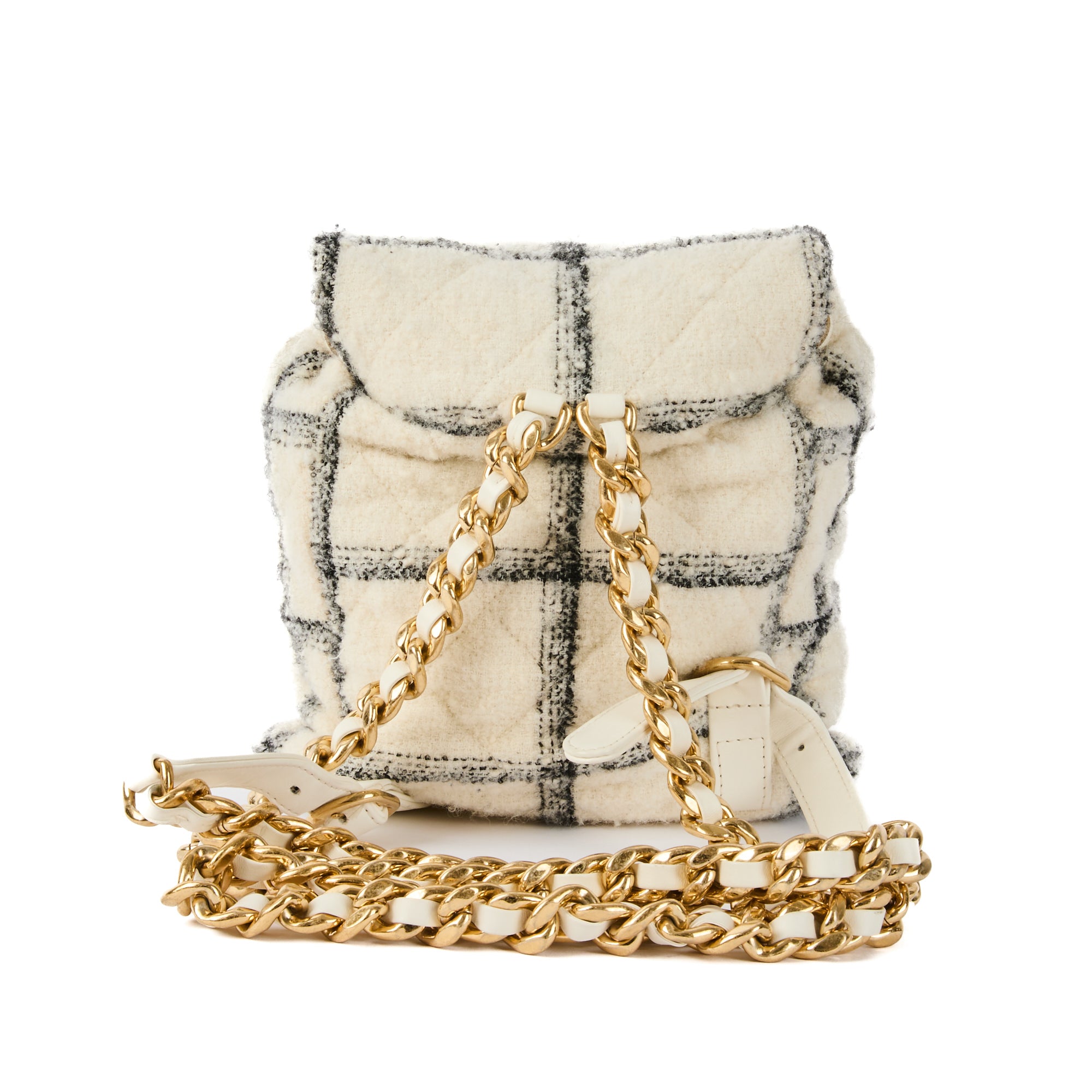 CHANEL - Sac à dos Duma Tweed Laine à carreaux CC - Backpack