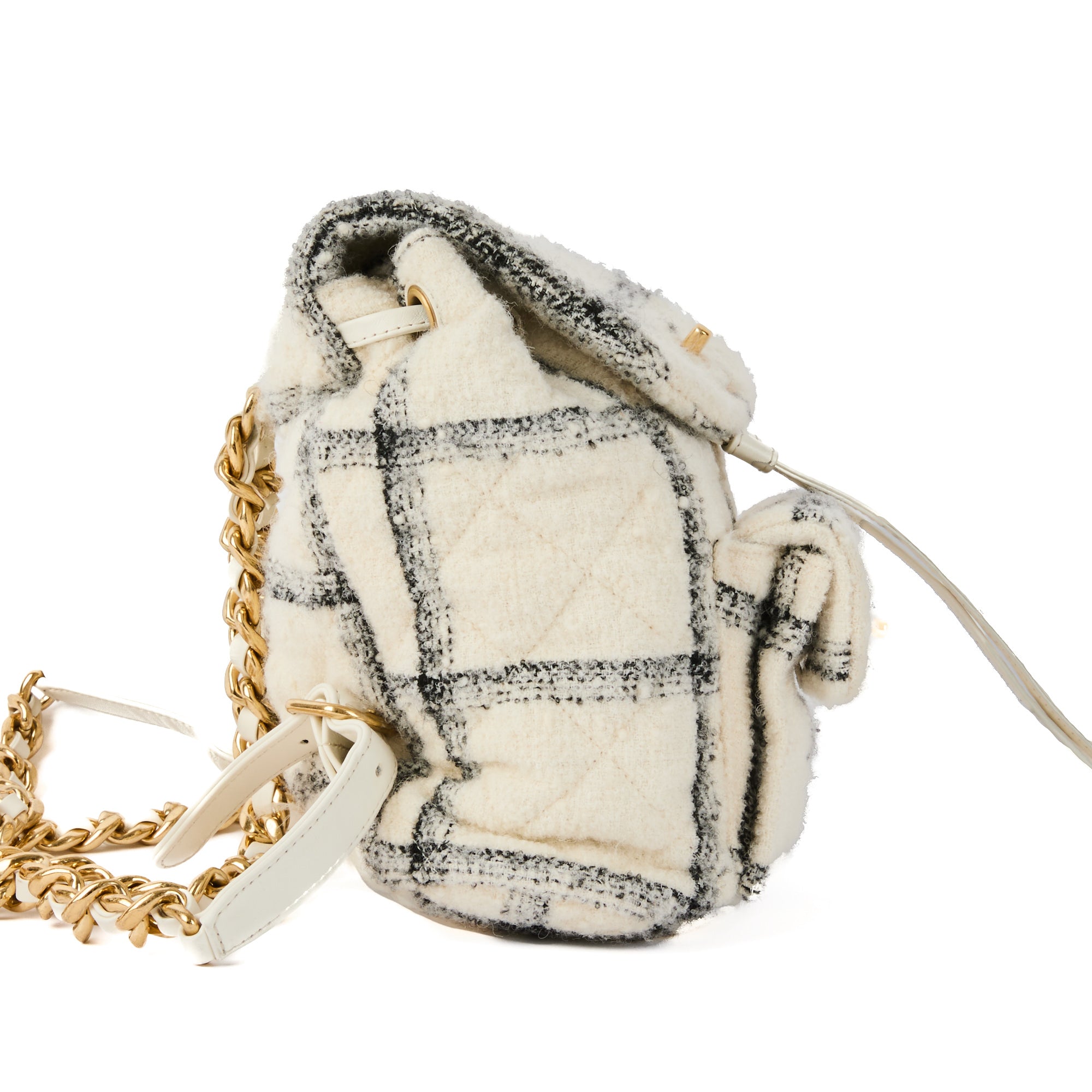 CHANEL - Sac à dos Duma Tweed Laine à carreaux CC - Backpack