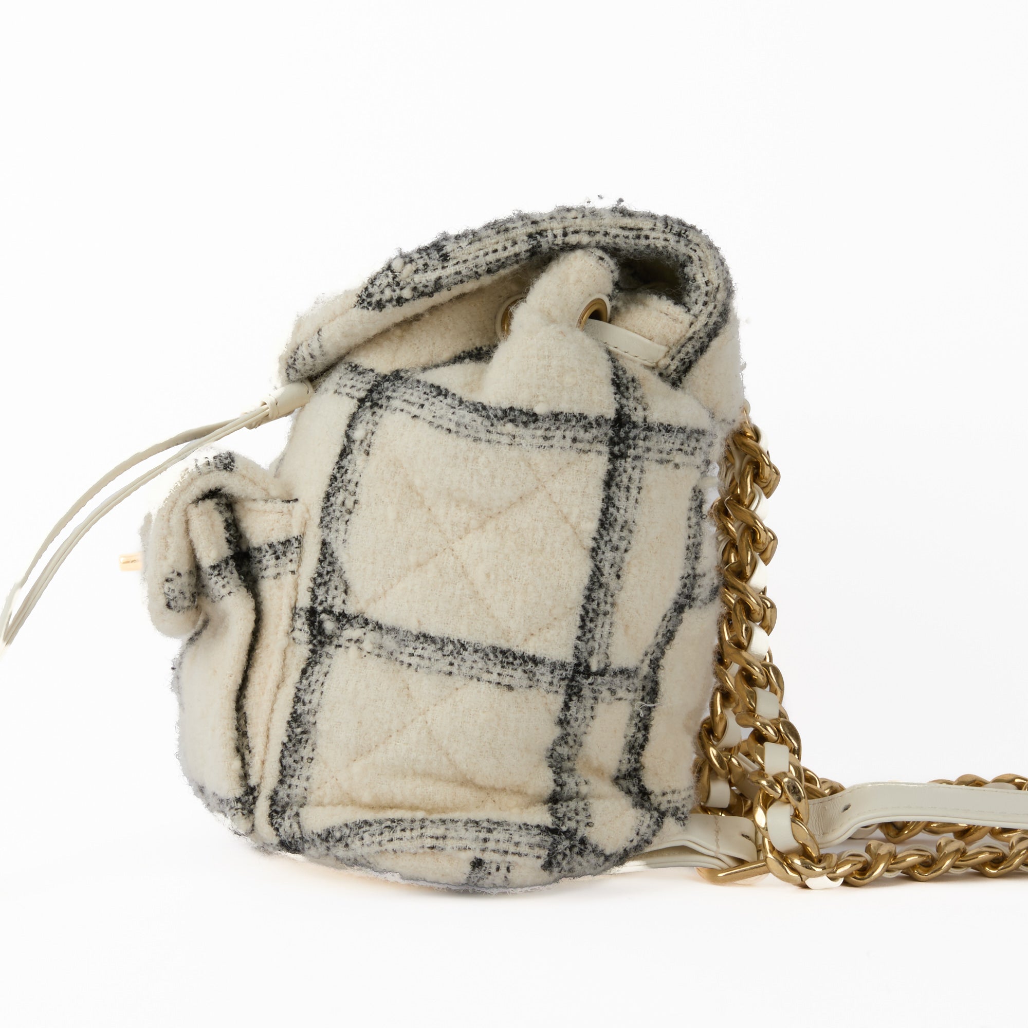 CHANEL - Sac à dos Duma Tweed Laine à carreaux CC - Backpack