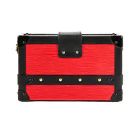 LOUIS VUITTON - Sac bandoulière Petite Malle cuir Épi rouge noir - Hand bag