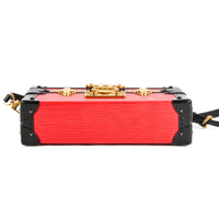 LOUIS VUITTON - Sac bandoulière Petite Malle cuir Épi rouge noir - Hand bag