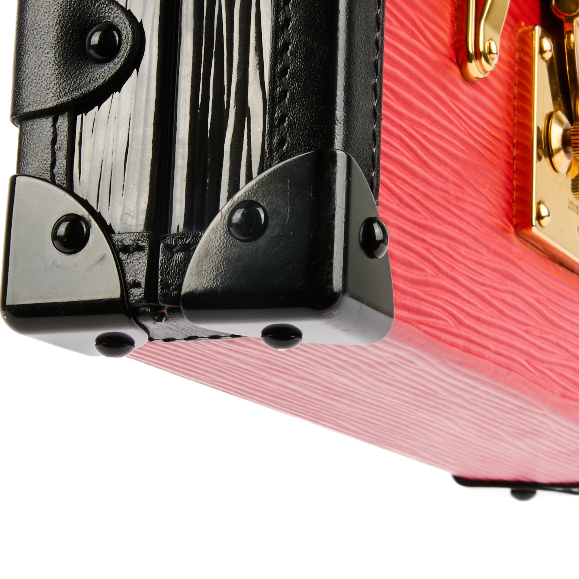 LOUIS VUITTON - Sac bandoulière Petite Malle cuir Épi rouge noir - Hand bag