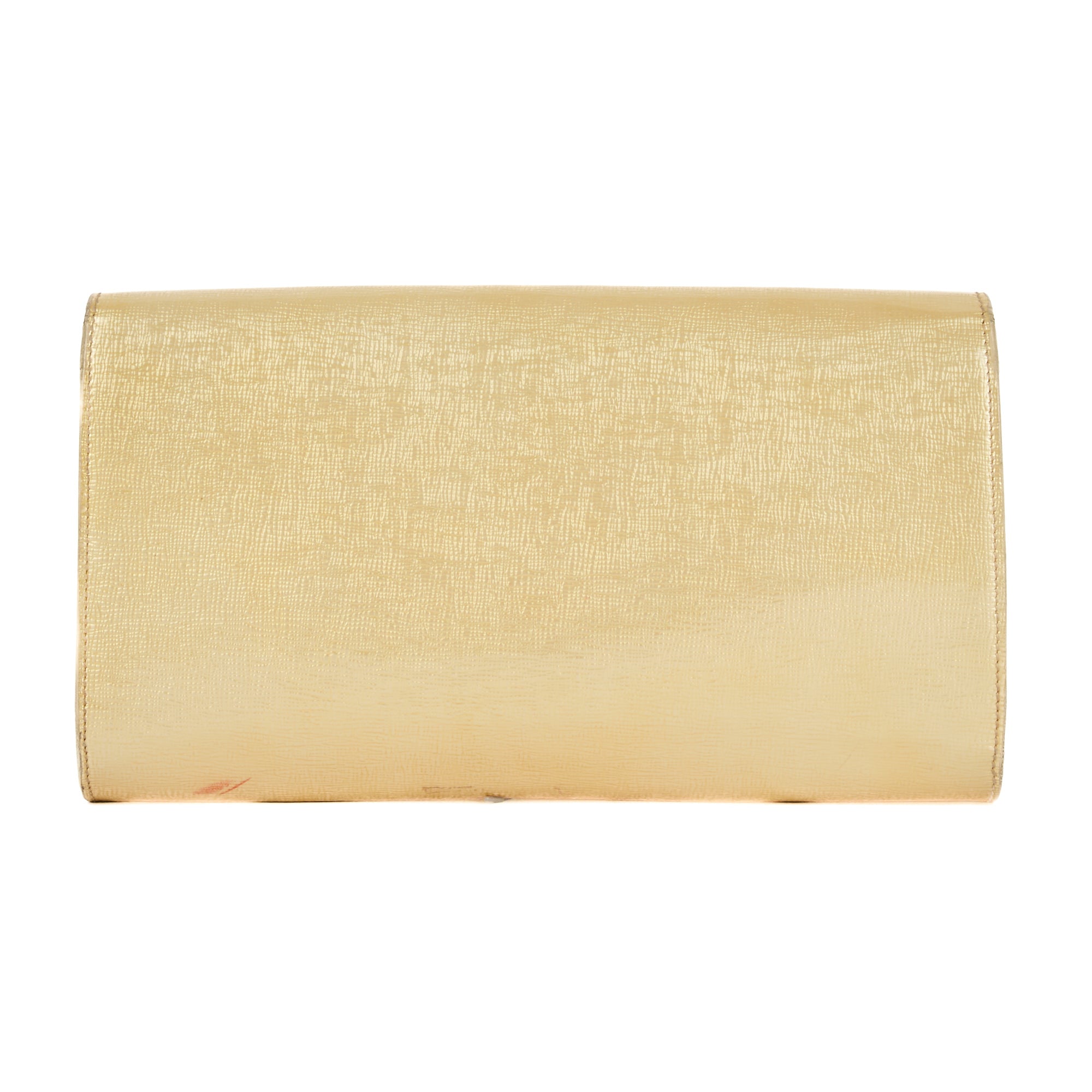 SAINT LAURENT - Sac Pochette à main Belle de Jour cuir vernis doré - Handbag Clutch