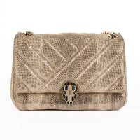 BVLGARI - Sac bandoulière Serpenti Cabochon cuir doré - Handbag