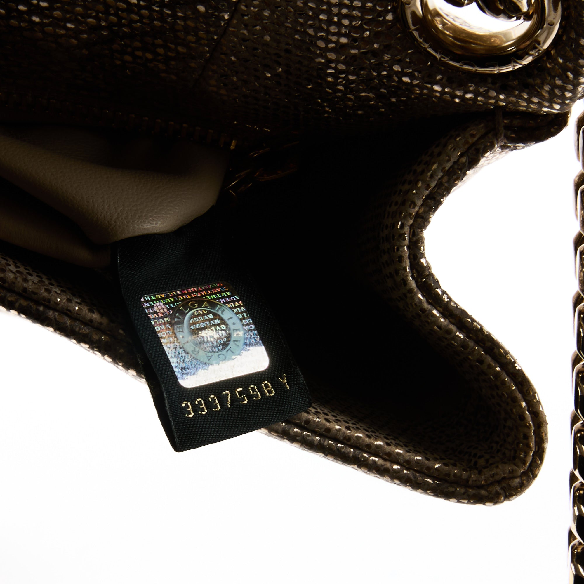 BVLGARI - Sac bandoulière Serpenti Cabochon cuir doré - Handbag