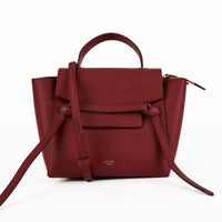 CELINE - Sac à main Belt Mini cuir grainé rouge - Handbag