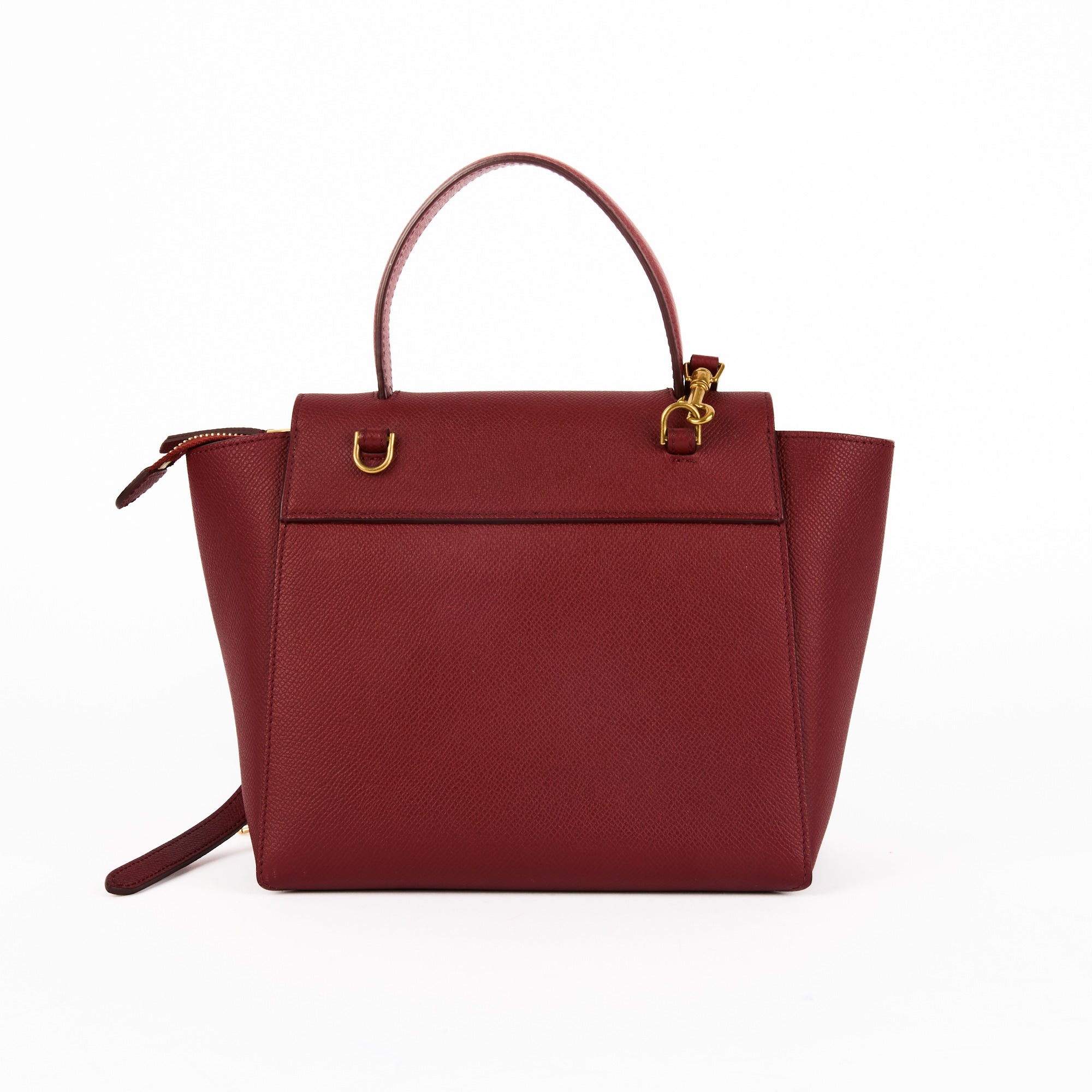 CELINE - Sac à main Belt Mini cuir grainé rouge - Handbag