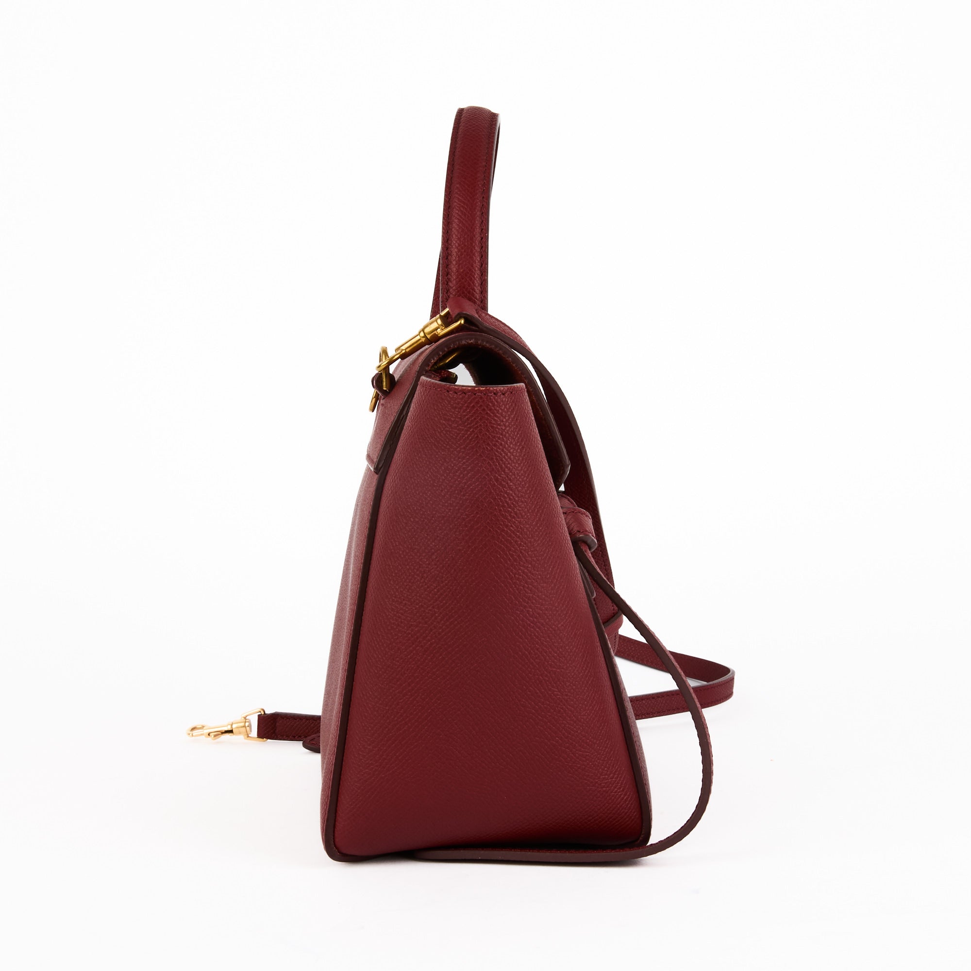 CELINE - Sac à main Belt Mini cuir grainé rouge - Handbag