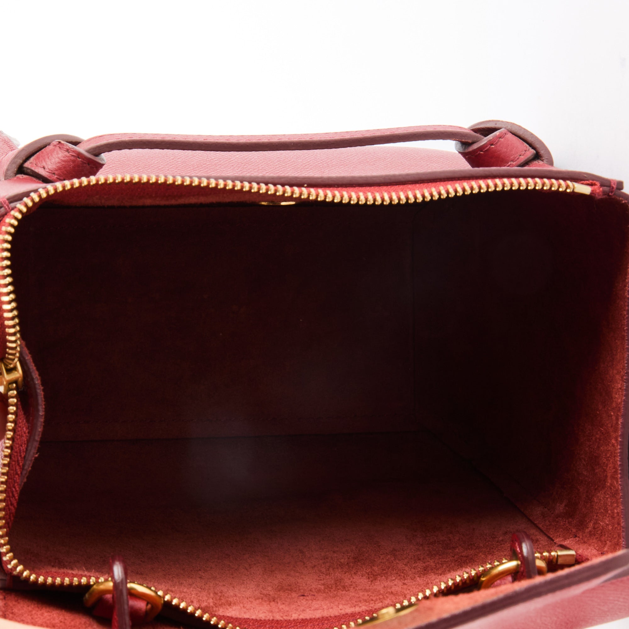 CELINE - Sac à main Belt Mini cuir grainé rouge - Handbag