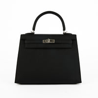 HERMES - Sac à main Kelly 25 Sellier cuir Epsom noir - Handbag