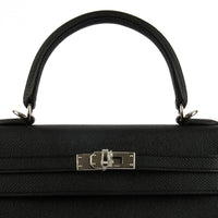 HERMES - Sac à main Kelly 25 Sellier cuir Epsom noir - Handbag