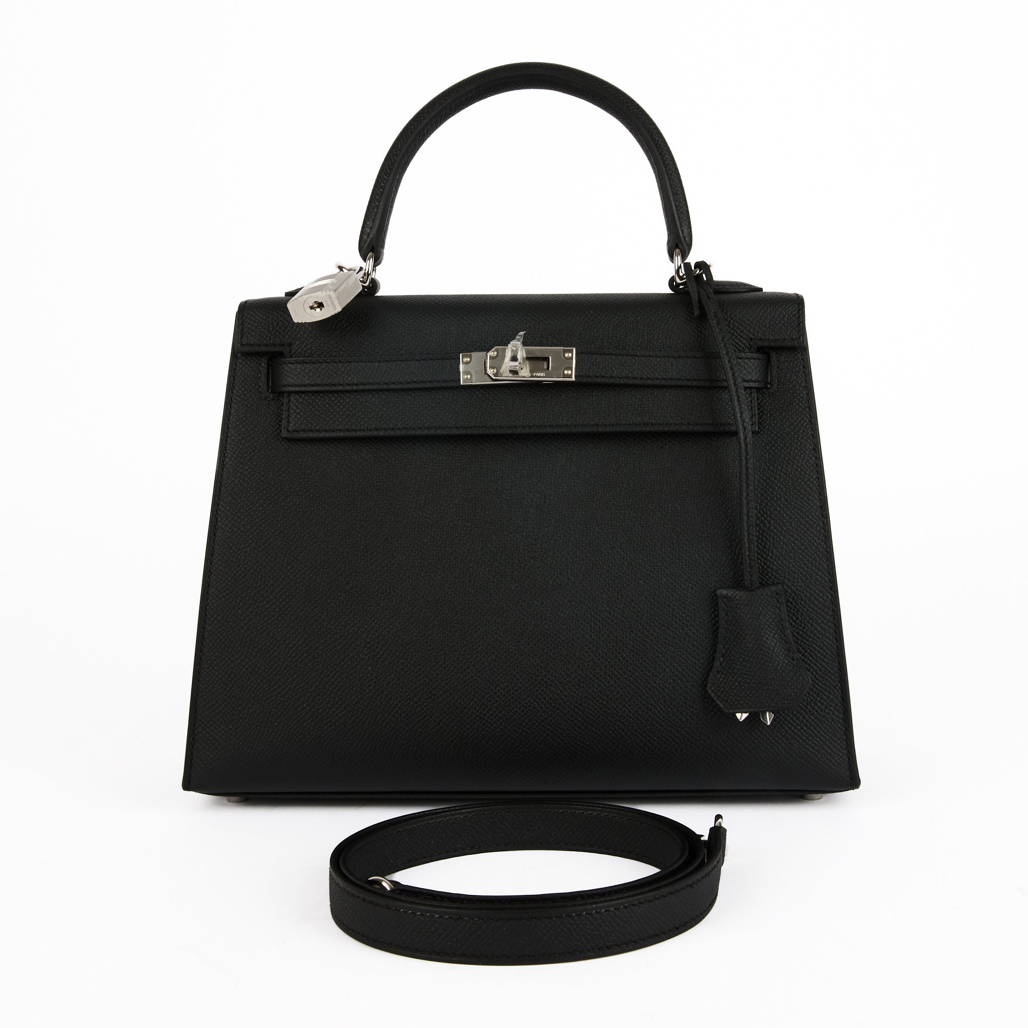 HERMES - Sac à main Kelly 25 Sellier cuir Epsom noir - Handbag