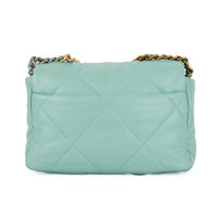 CHANEL - Sac bandoulière 19 Small cuir bleu turquoise - Handbag