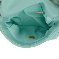 CHANEL - Sac bandoulière 19 Small cuir bleu turquoise - Handbag