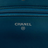 CHANEL - Sac bandoulière Wallet on chain Logo CC cuir vernis vert - Handbag