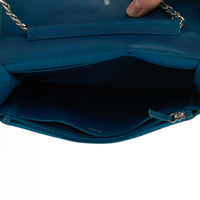 CHANEL - Sac bandoulière Wallet on chain Logo CC cuir vernis vert - Handbag