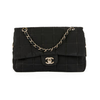 CHANEL - Sac bandoulière Timeless Chocolate Bar toile noire - Handbag