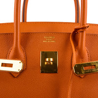 HERMES - Sac à main Birkin 35 cuir Epsom orange - Handbag