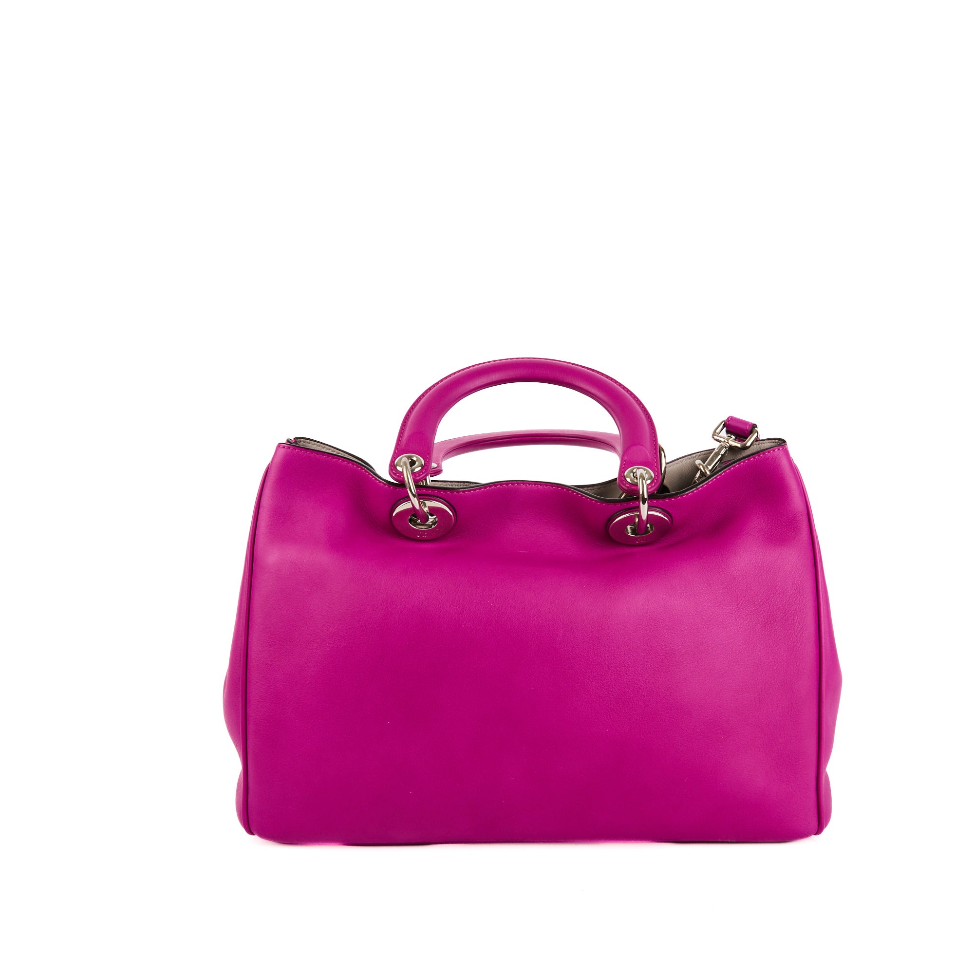 DIOR - Sac bandoulière Diorissimo Large cuir fuchsia - Handbag
