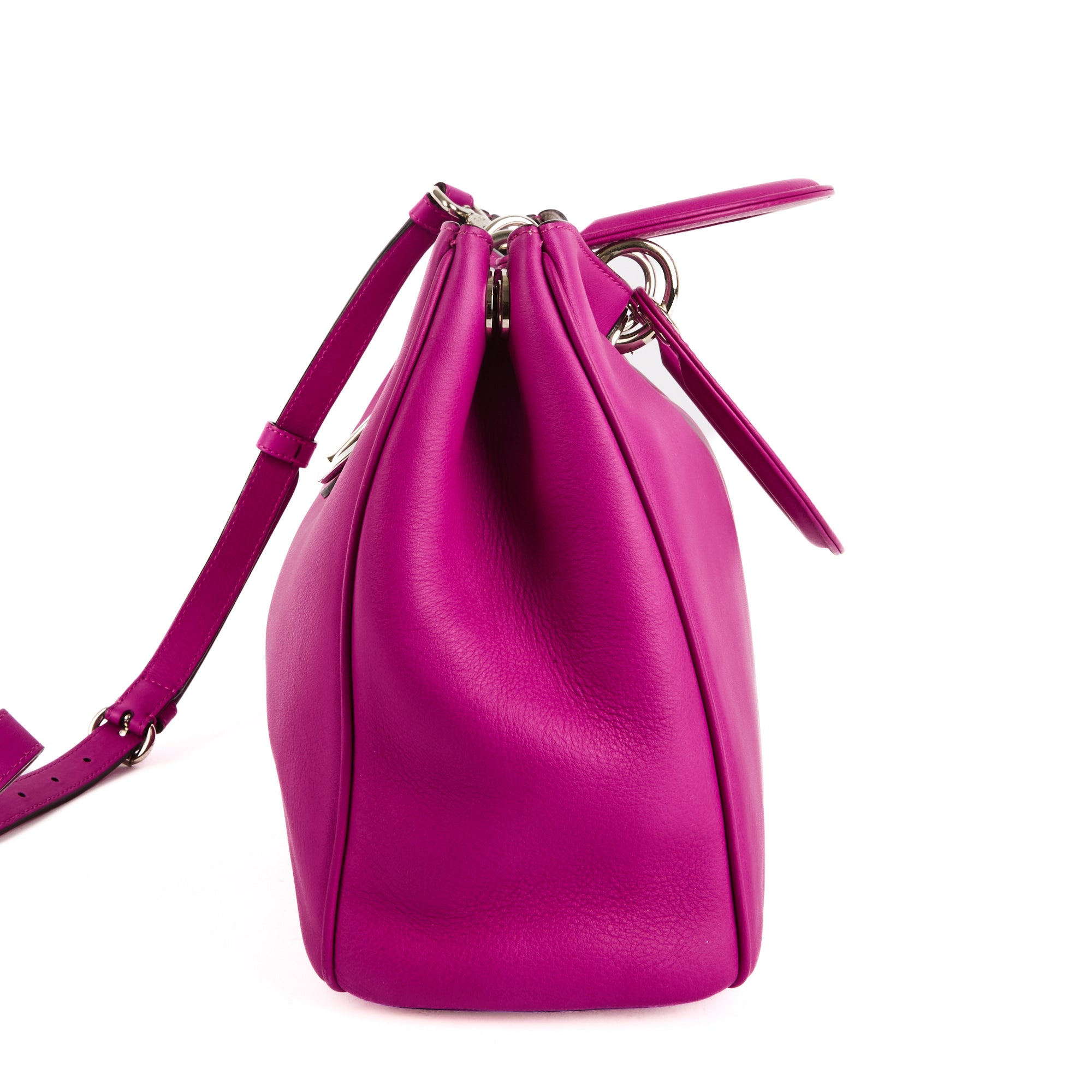 DIOR - Sac bandoulière Diorissimo Large cuir fuchsia - Handbag