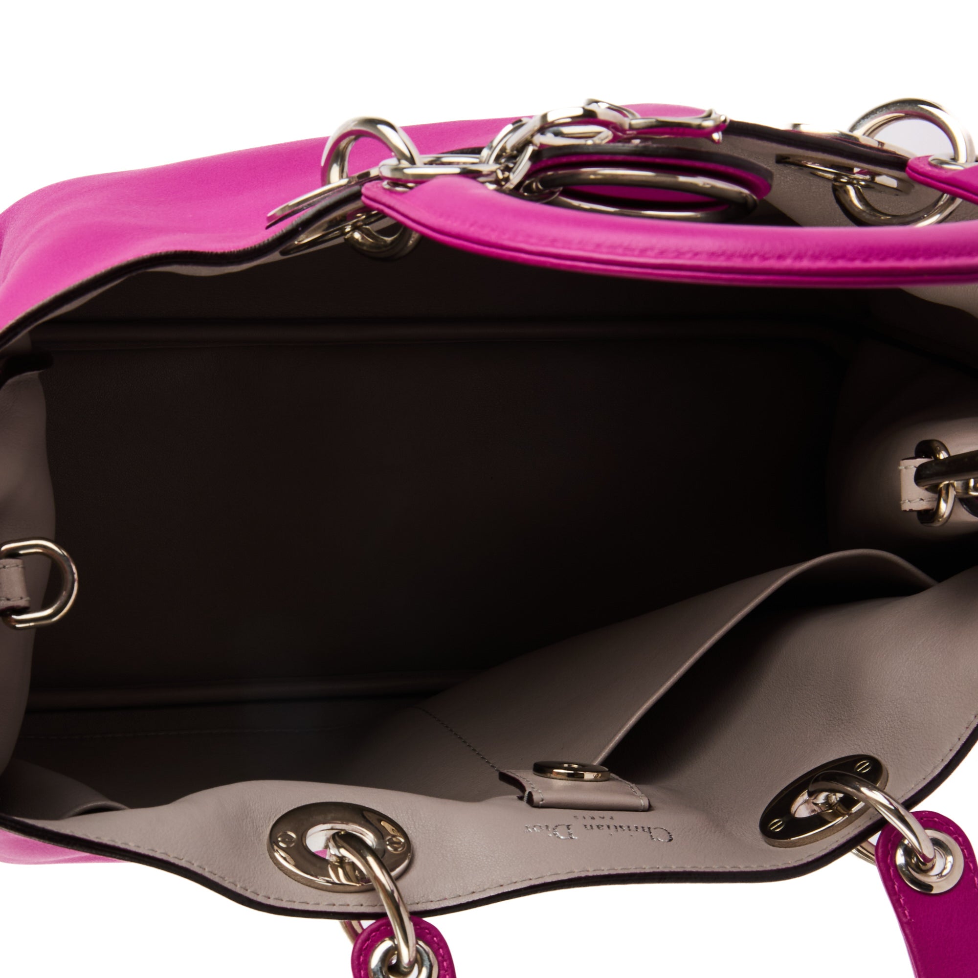 DIOR - Sac bandoulière Diorissimo Large cuir fuchsia - Handbag