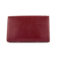 SAINT LAURENT - Sac bandoulière Kate Tassel cuir embossé crocodile bordeaux - Handbag
