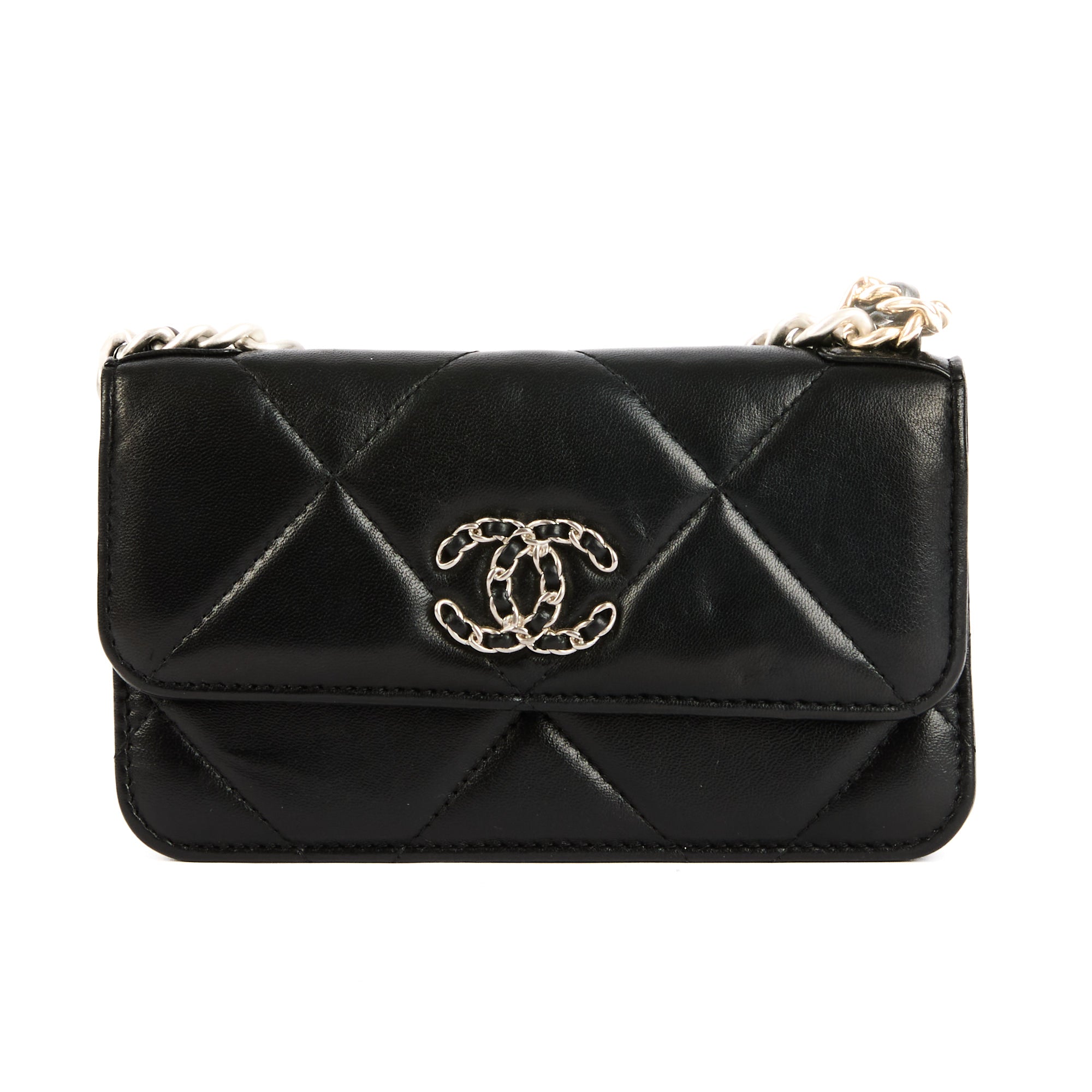 CHANEL - Sac bandoulière Wallet on chain 19 cuir noir - Handbag