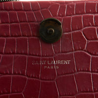 SAINT LAURENT - Sac bandoulière Kate Tassel cuir embossé crocodile bordeaux - Handbag