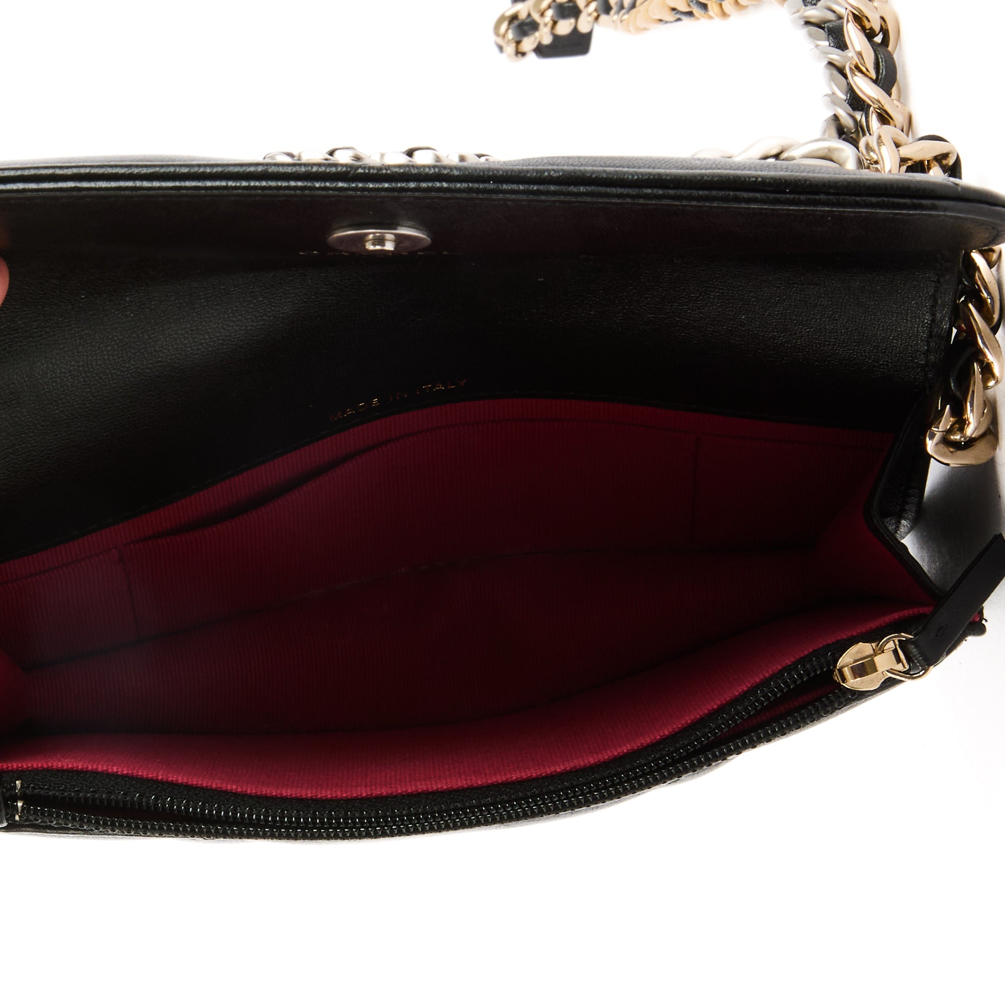 CHANEL - Sac bandoulière Wallet on chain 19 cuir noir - Handbag