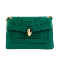 BVLGARI - Sac bandoulière Serpenti Forever cuir vert - Handbag