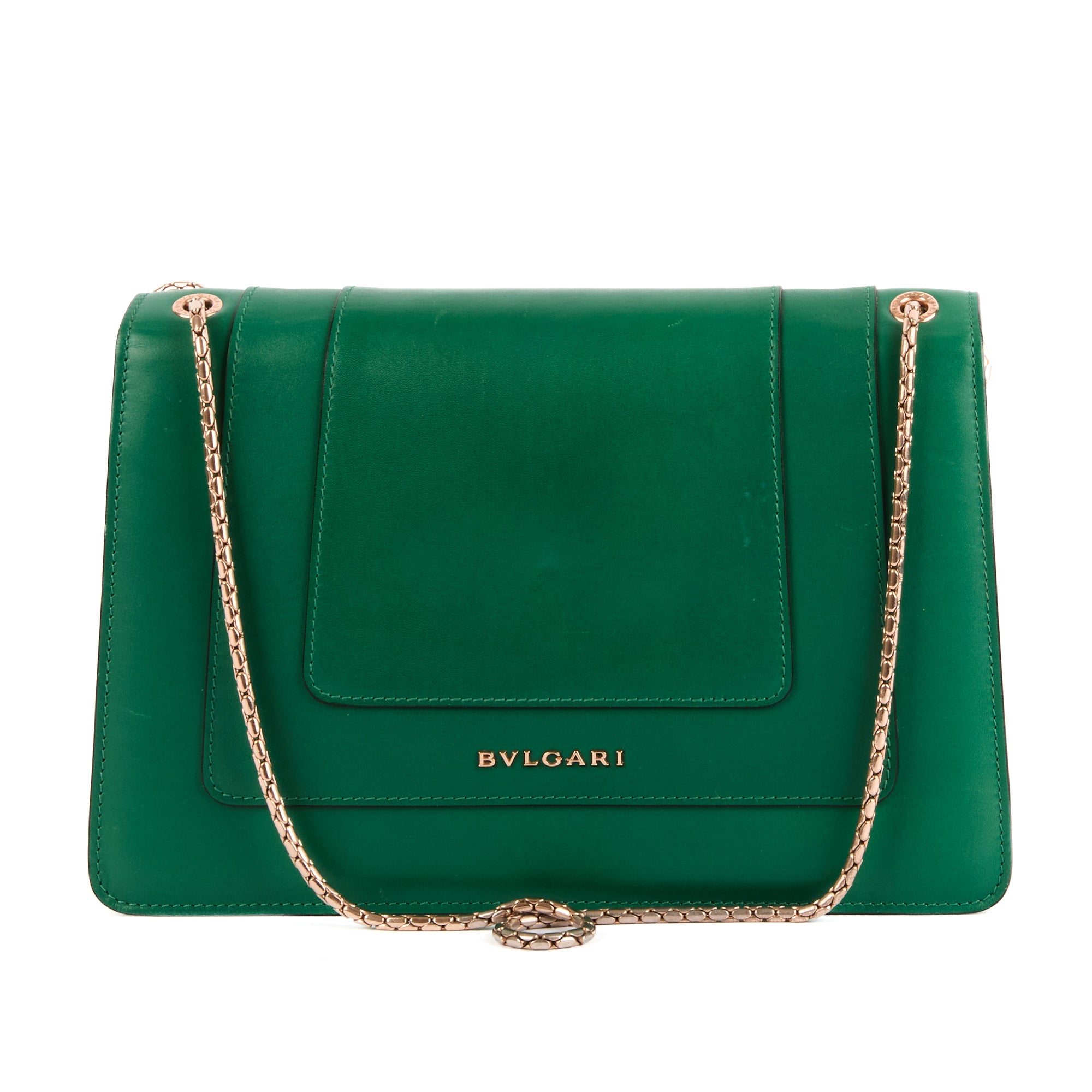 BVLGARI - Sac bandoulière Serpenti Forever cuir vert - Handbag