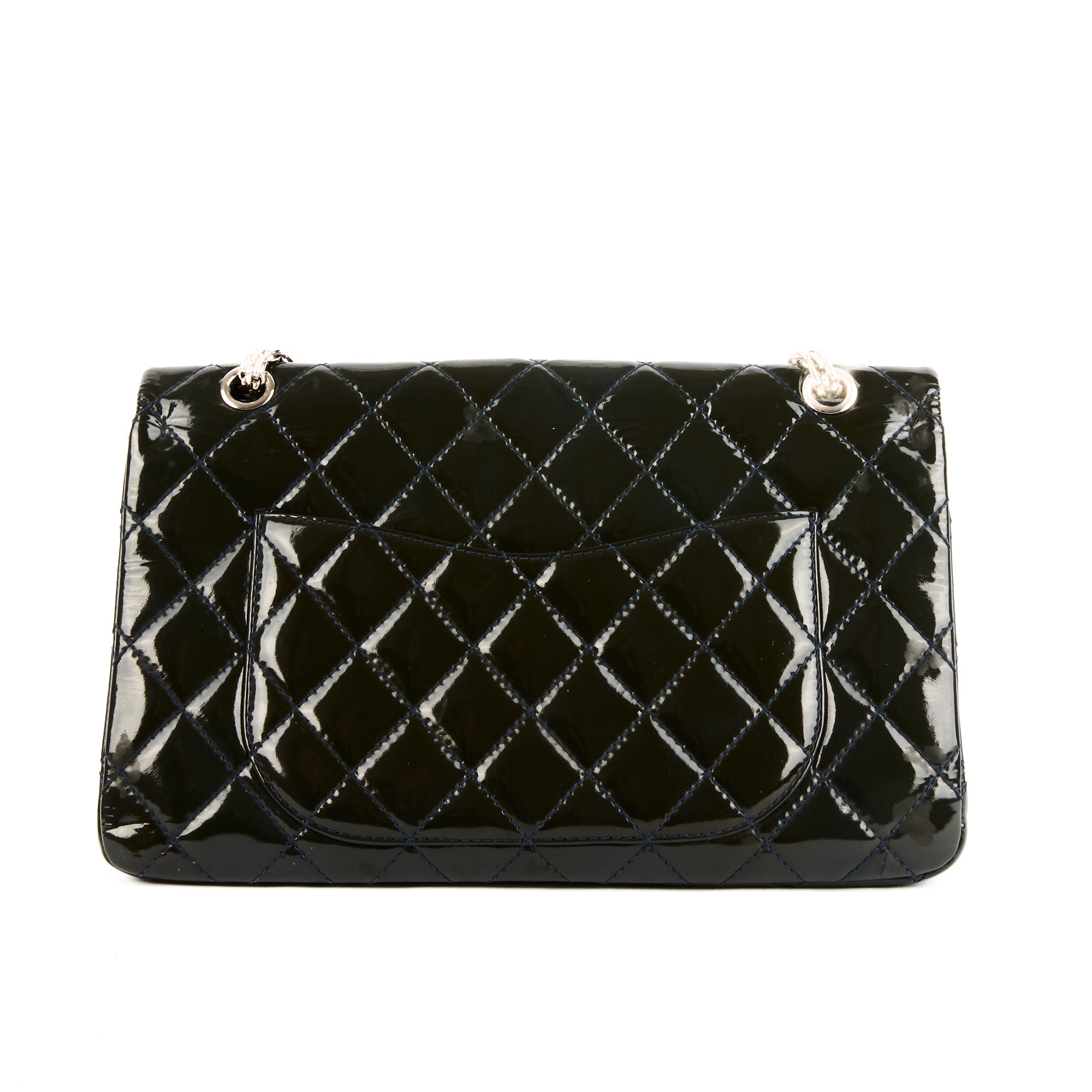 CHANEL - Sac bandoulière 2.55 Jumbo cuir vernis vert - Handbag