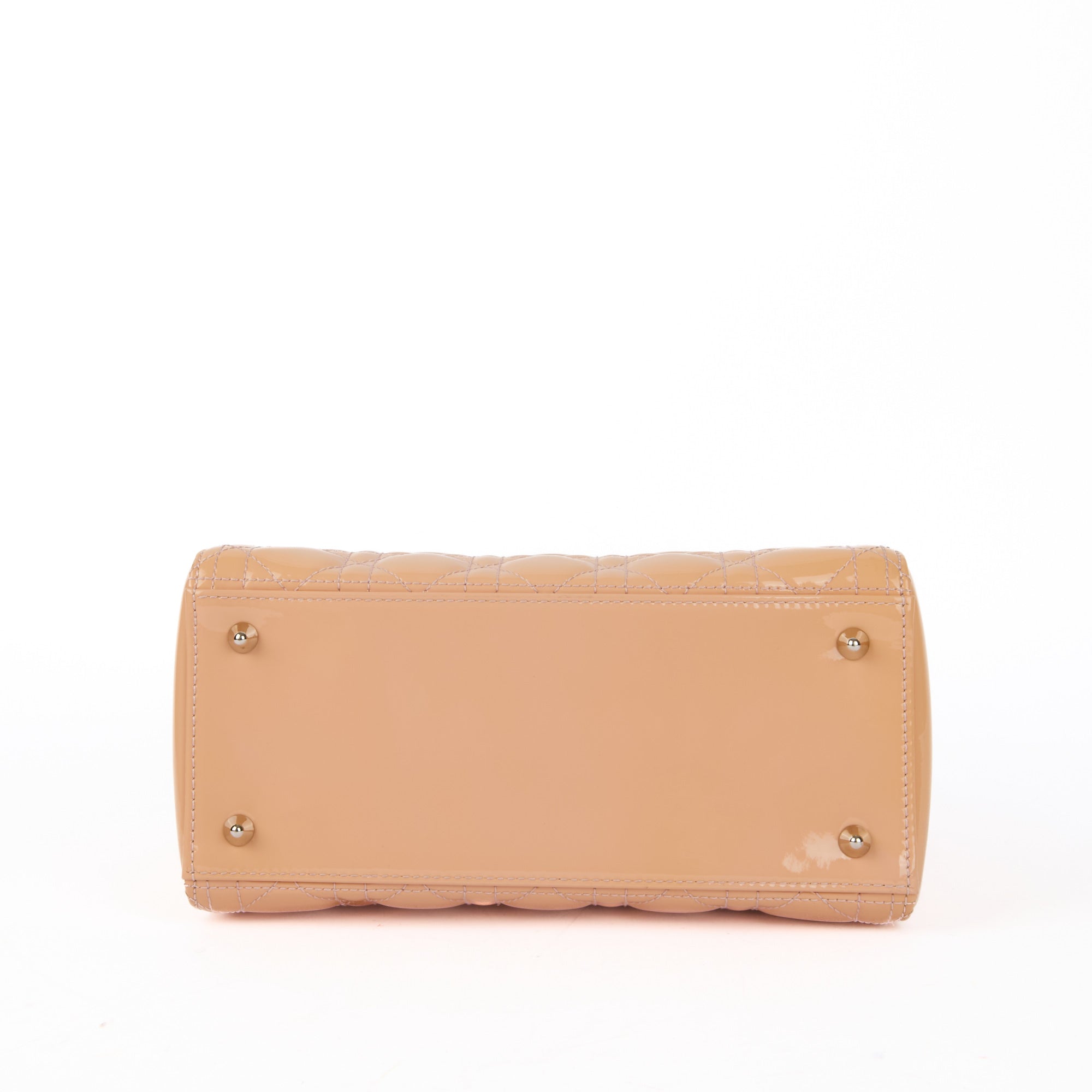 DIOR - Sac à main Lady Dior medium cuir vernis pêche - Hand bag