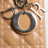 DIOR - Sac à main Lady Dior medium cuir vernis pêche - Hand bag