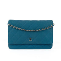 CHANEL - Sac bandoulière Wallet on Chain cuir caviar bleu - Handbag
