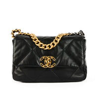 CHANEL - Sac bandoulière 19 Small cuir noir - HandBag