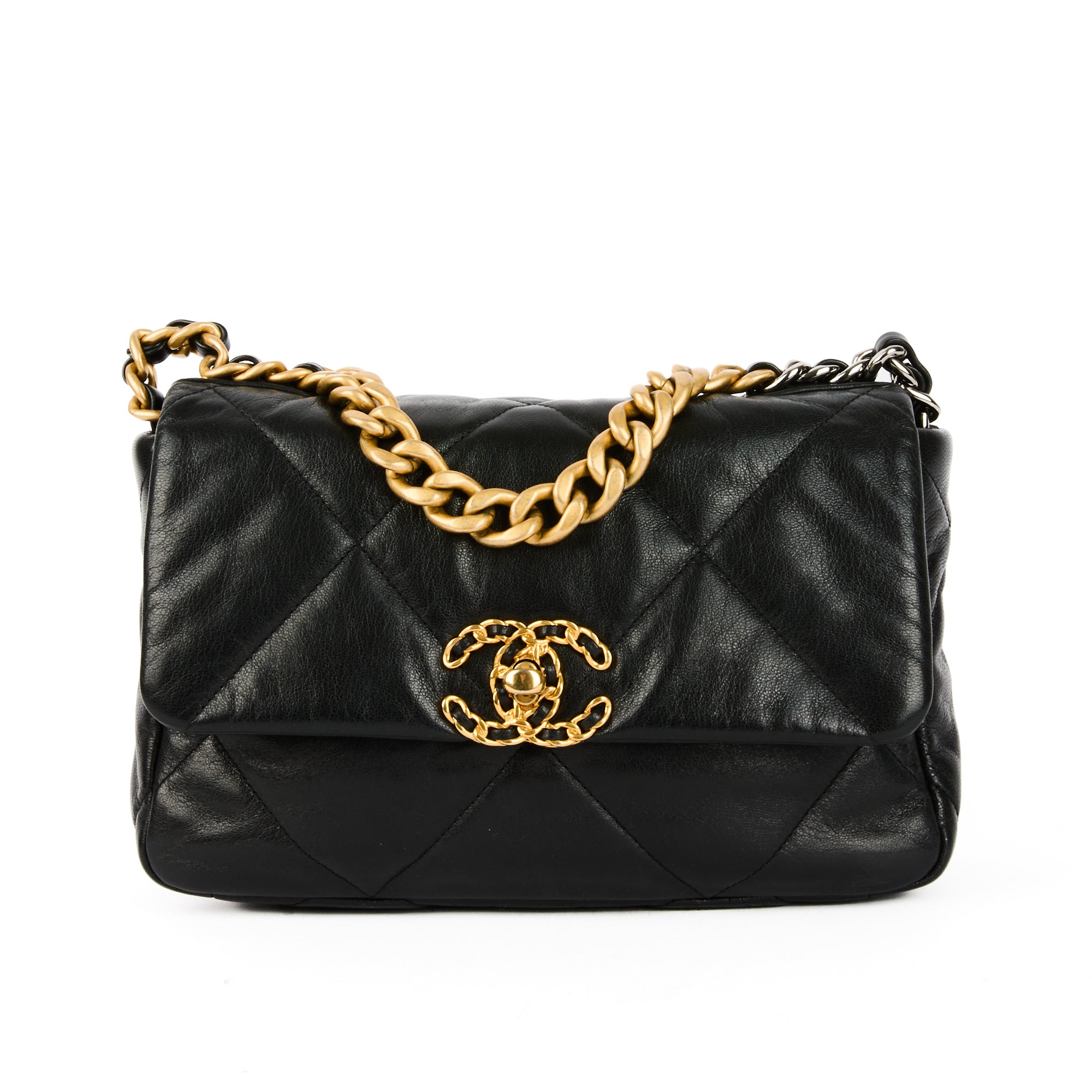 CHANEL - Sac bandoulière 19 Small cuir noir - HandBag