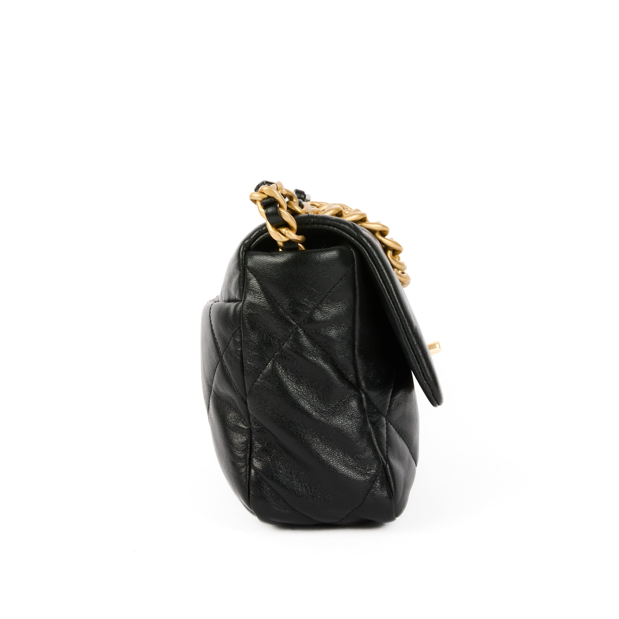 CHANEL - Sac bandoulière 19 Small cuir noir - HandBag